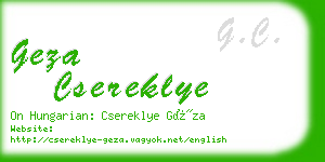 geza csereklye business card